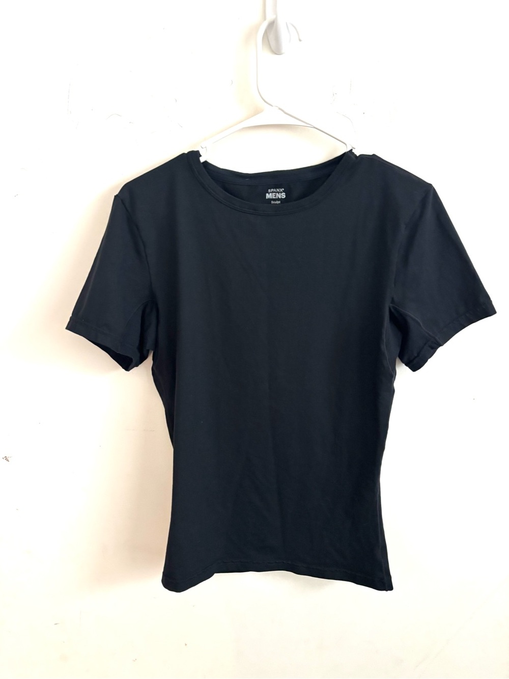 Spanx Sculpt Shirt Mens L  Black Crew Neck Shapewear Vest Compression Slimming